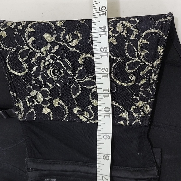 Cacique Corset Bustier Black & Gold Lace Tassel Detail Hook & Eye Closure 38C - Picture 10 of 12